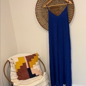 Flawless Elegant Blue Maxi Dress, beach cover up size small